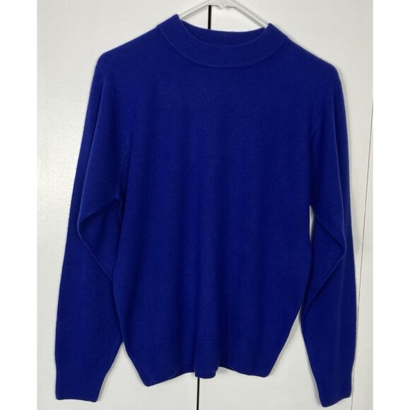 Sag Harbor Sweaters - Sag Harbor Womens Royal Blue Mock Neck Sweater Size Small